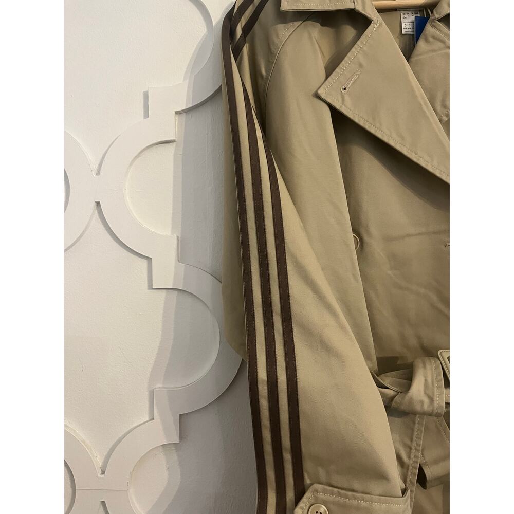 NEW ADIDAS ORIIGINALS 3 Stripe Trench Coat Women's XL KD3734 - Picture 8 of 9